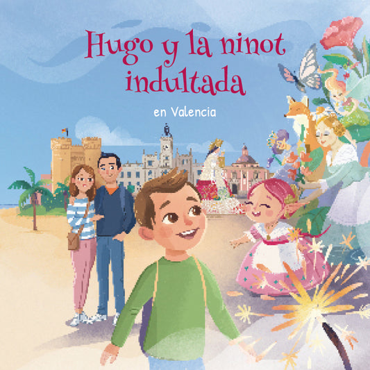 Hugo y la ninot indultada. En Valencia